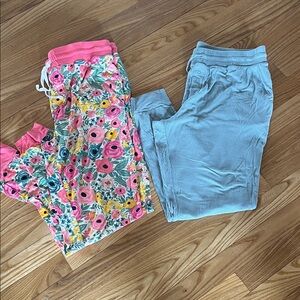 Little Sleepies women’s bottoms. Floral-M; Blue-Lg. Both both measure as Large.